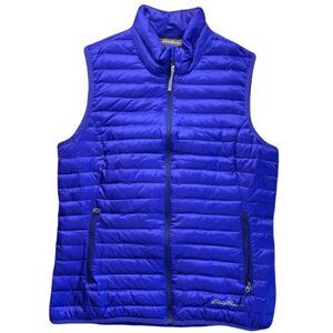 Eddie Bauer Womens Travex 700 Down Fill Puffer Vest Purple/Blue Packable Zip Sm